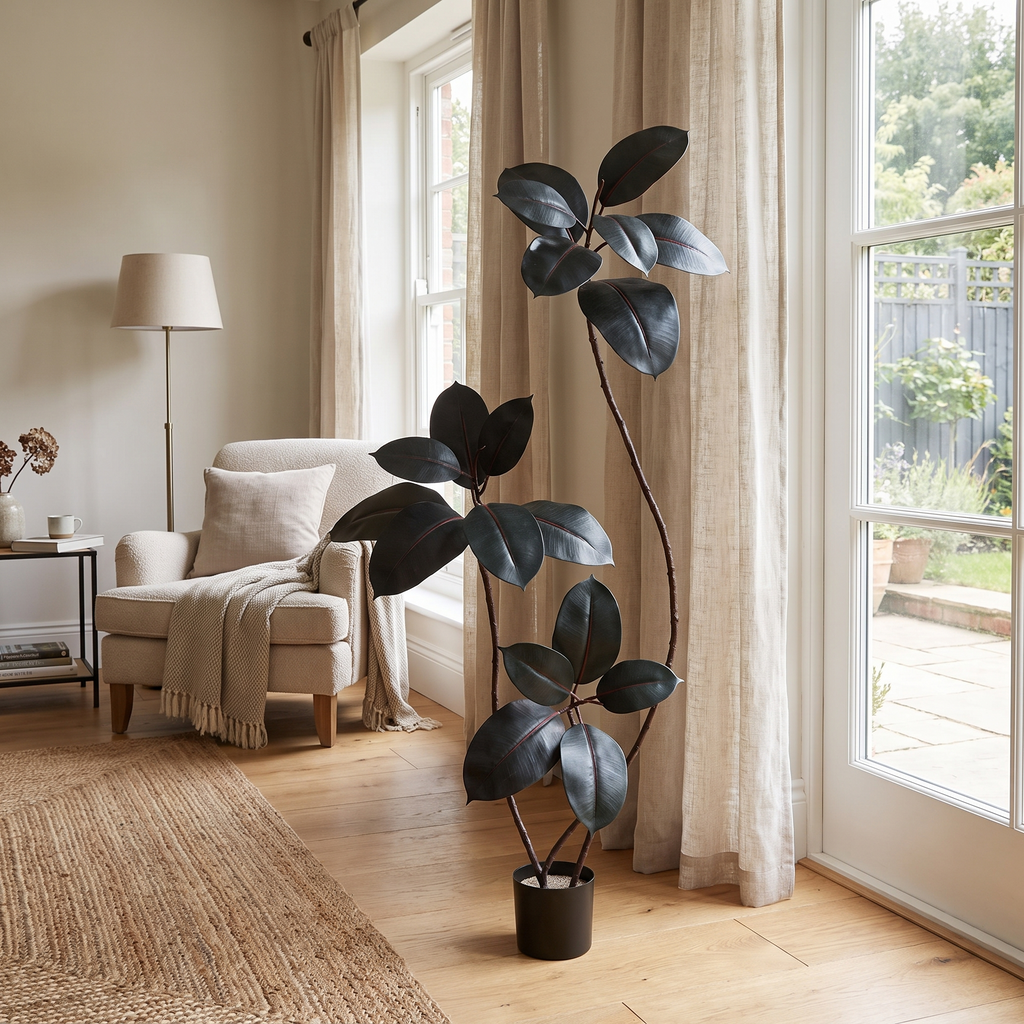 Artificial Green Rubber Tree 5ft Large
