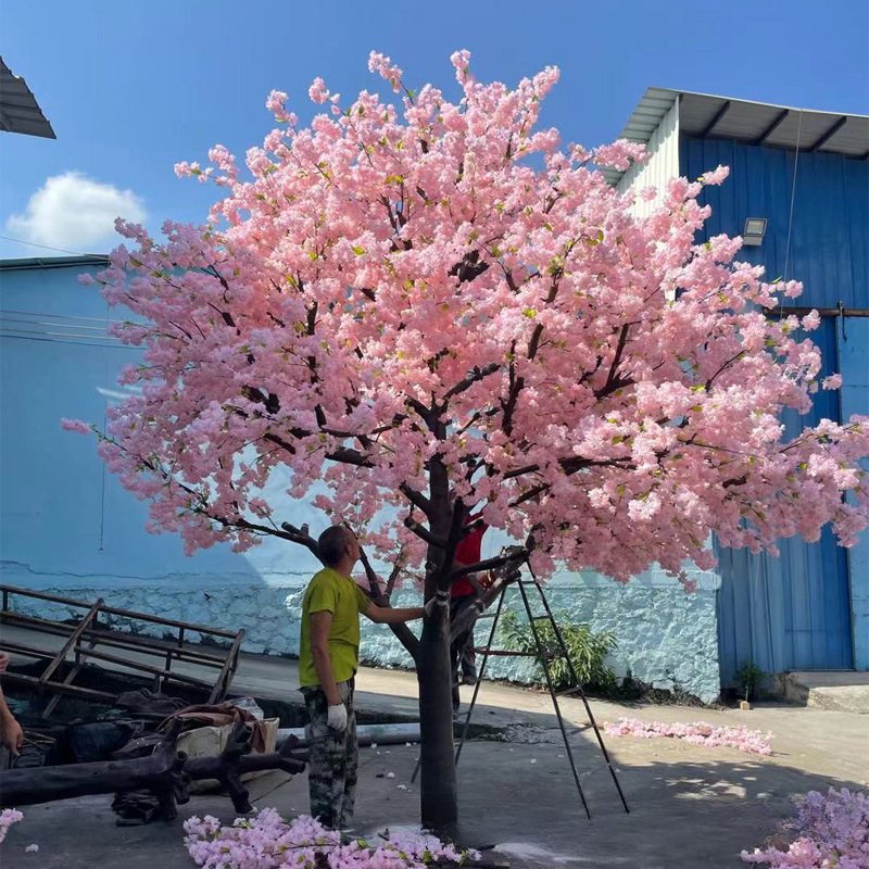 The cherry blossom tree in a shopping mall as a seasonal display feature