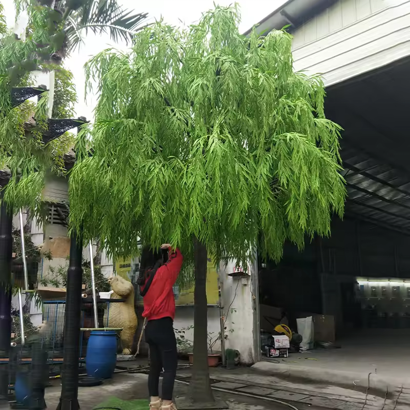 Artificial willow tree 3.5m tall, with trailing branches on a fibreglass trunk