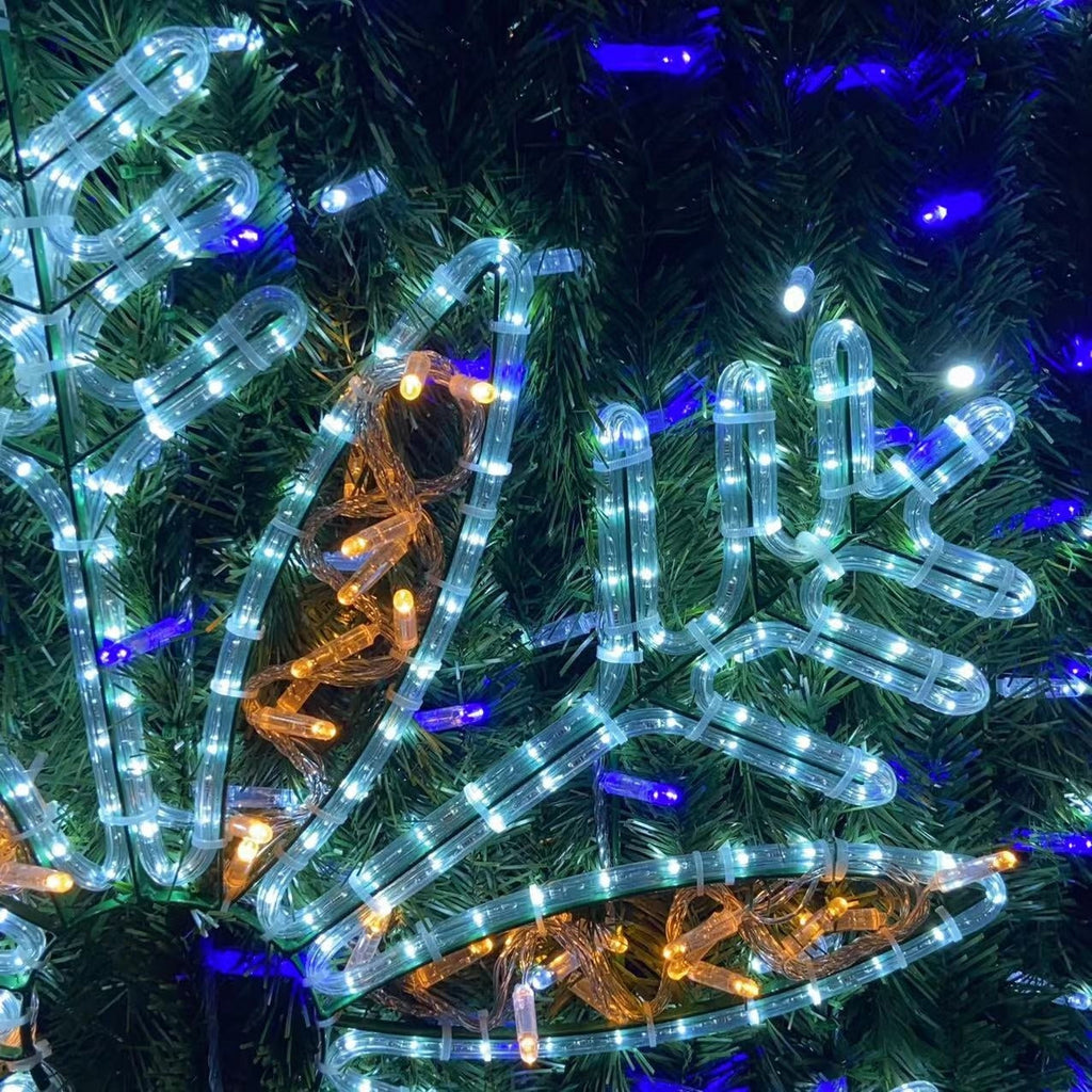 The light strand coiled up to show its full length and the even bulb spacing